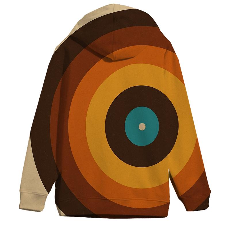 Vinyl Record Ripple Rings embroidered hoodies