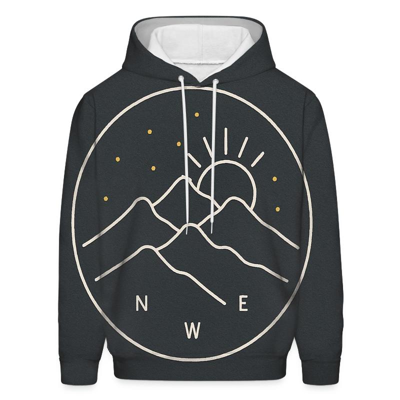 Minimal Mountain Monoline Badge hoodie designs