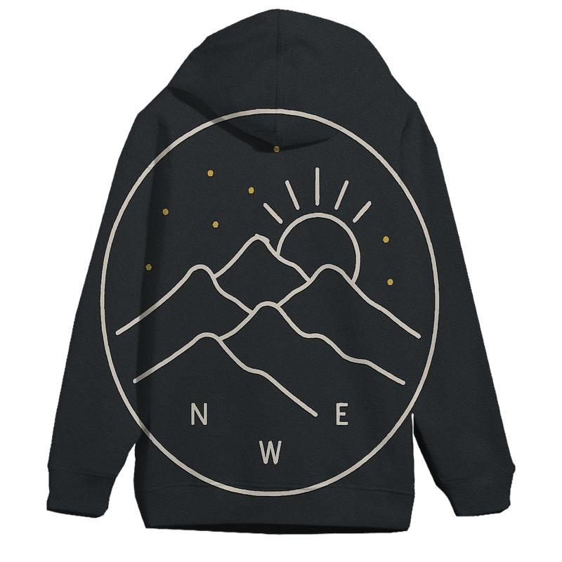 Minimal Mountain Monoline Badge hoodie designs
