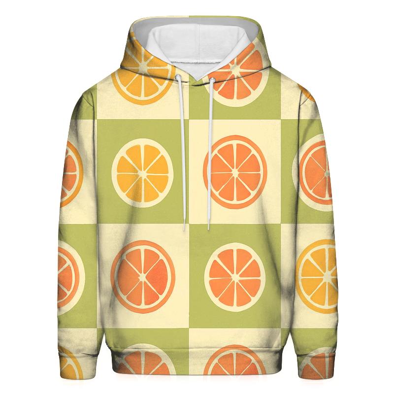 Retro Kitchen Checker Citrus lightweight hoodies