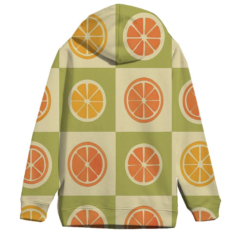 Retro Kitchen Checker Citrus lightweight hoodies