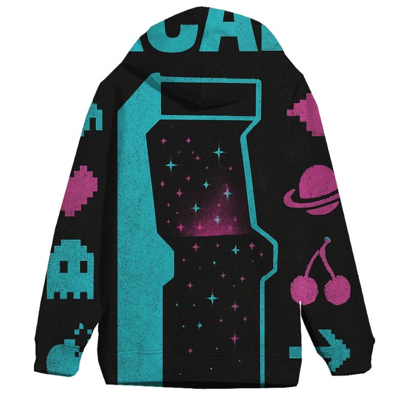 Classic Arcade Cabinet Starfield Flyer printed hoodies