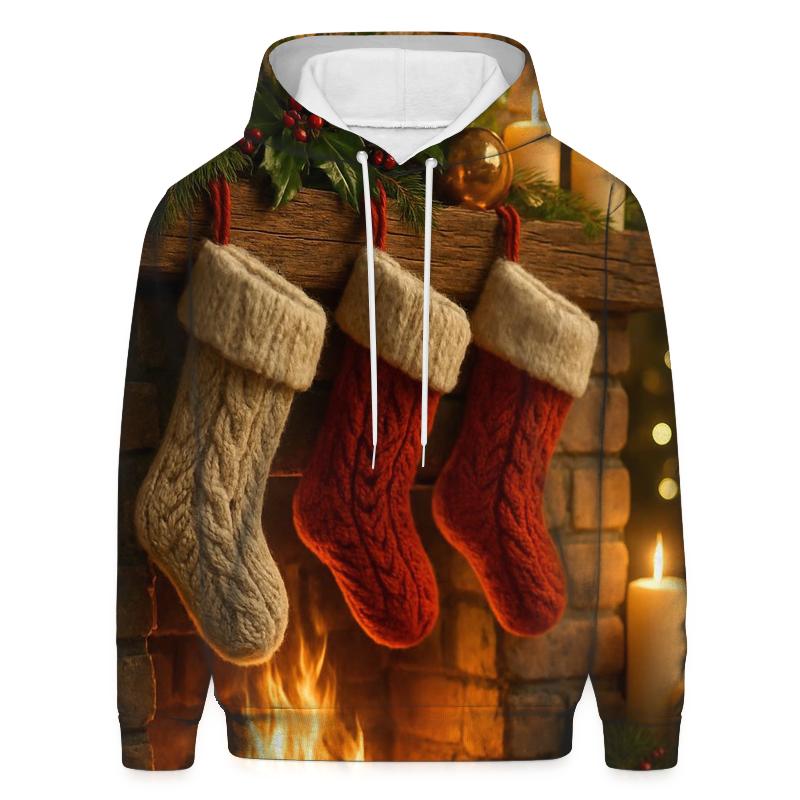 Hearthside Stockings And Quiet Snow Glow pullover hoodies