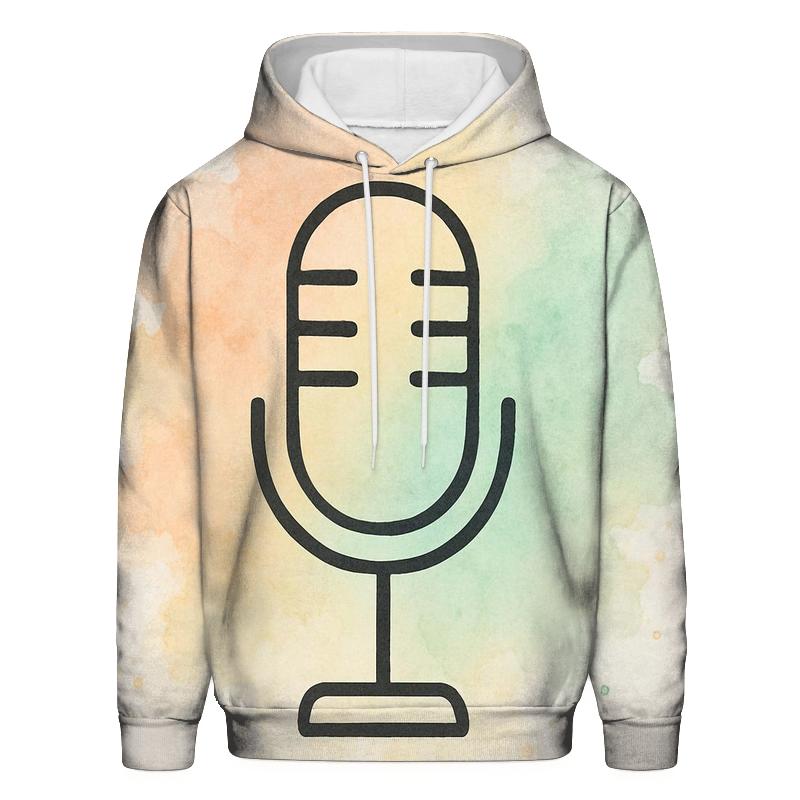 Microphone Nebula Bloom embroidered hoodies