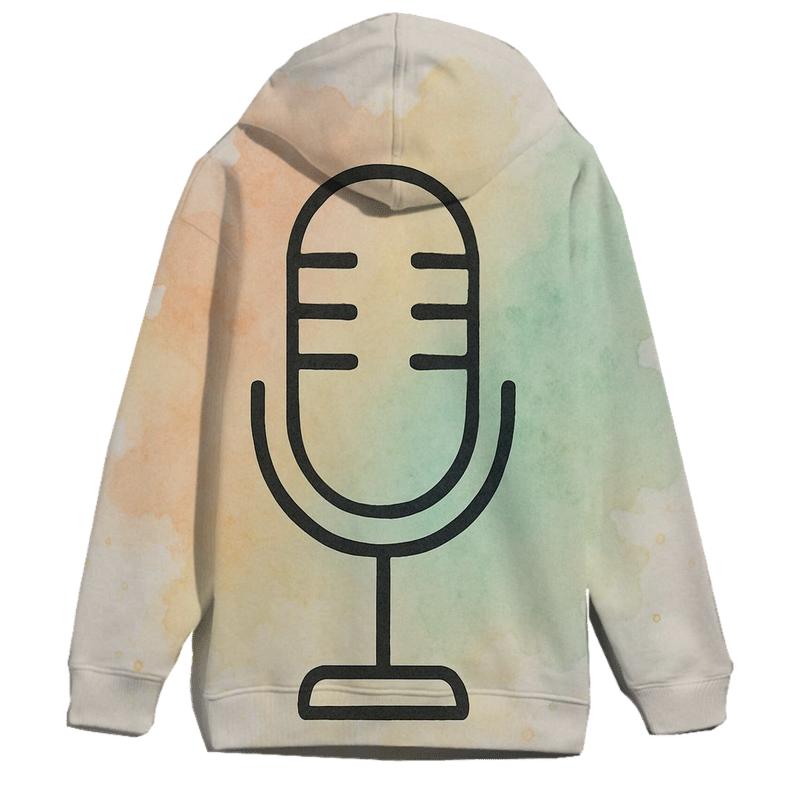 Microphone Nebula Bloom embroidered hoodies