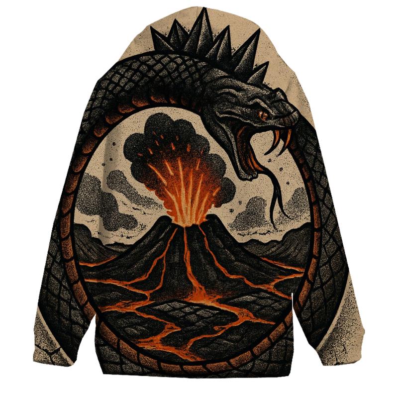 Volcanic Crown Ouroboros zip-up hoodies