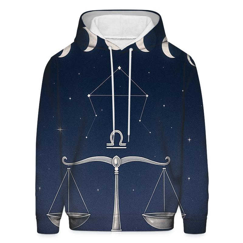 Libra Scales Under Moon Phase Arc hoodies fashion