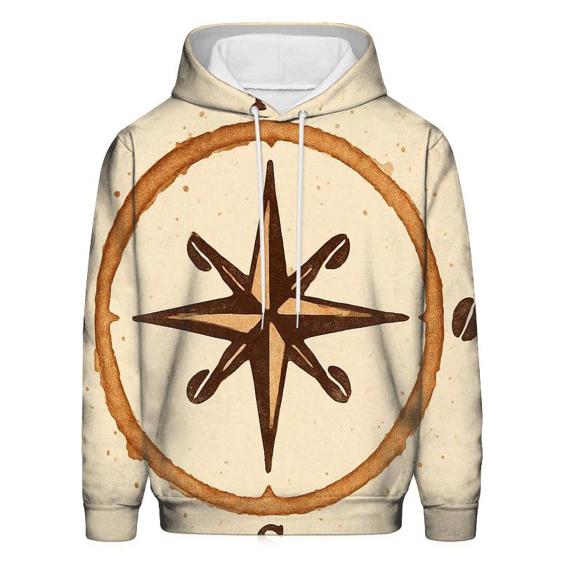 Stain Ring Compass graphic hoodies