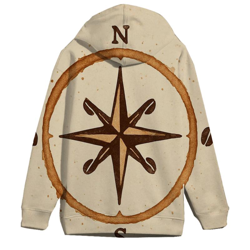 Stain Ring Compass graphic hoodies