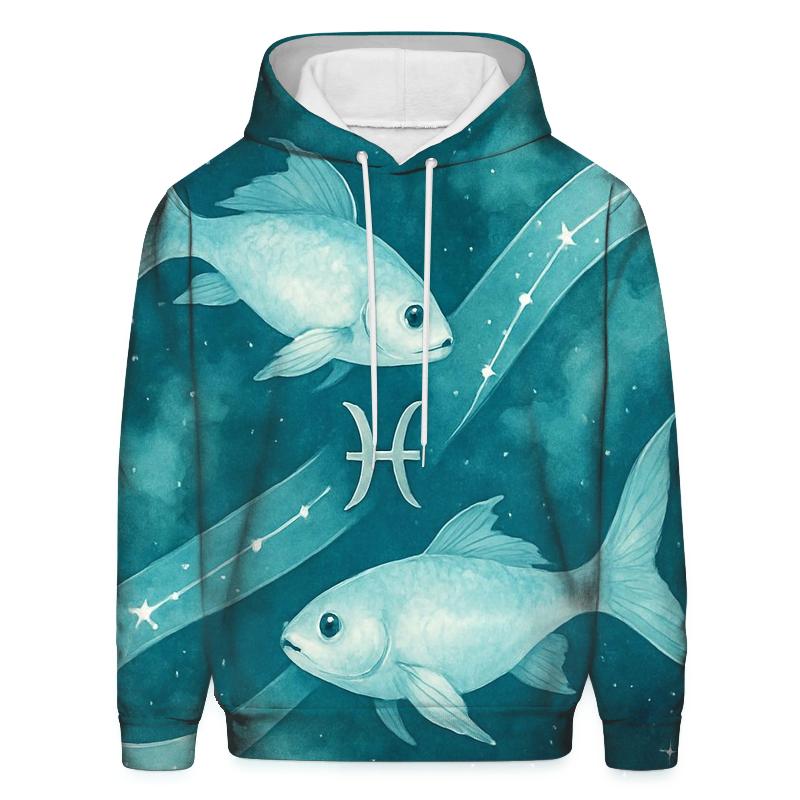 Pisces Twin Fish Cosmic Ribbon custom hoodies