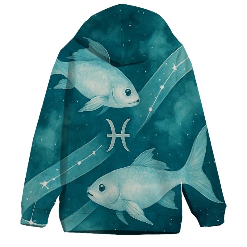 Pisces Twin Fish Cosmic Ribbon custom hoodies