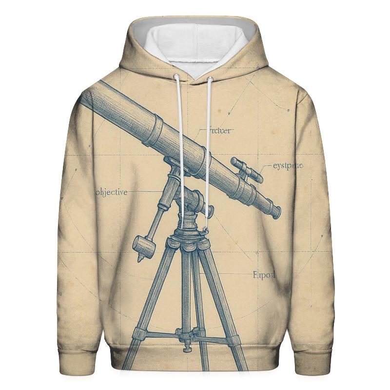 Old Observatory Blueprint Coffeehouse Print lightweight hoodies