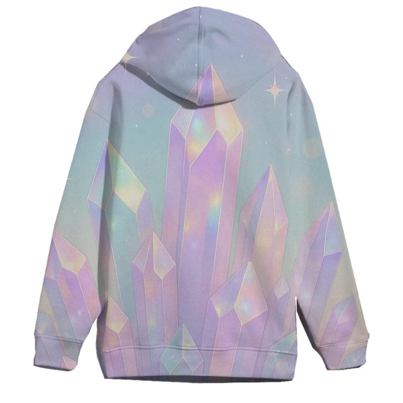 Pastel Aurora Crystal Garden premium hoodies