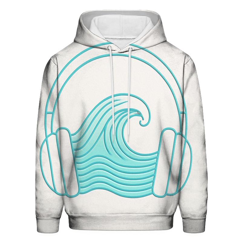 Headphone Ocean Waveform lightweight hoodies