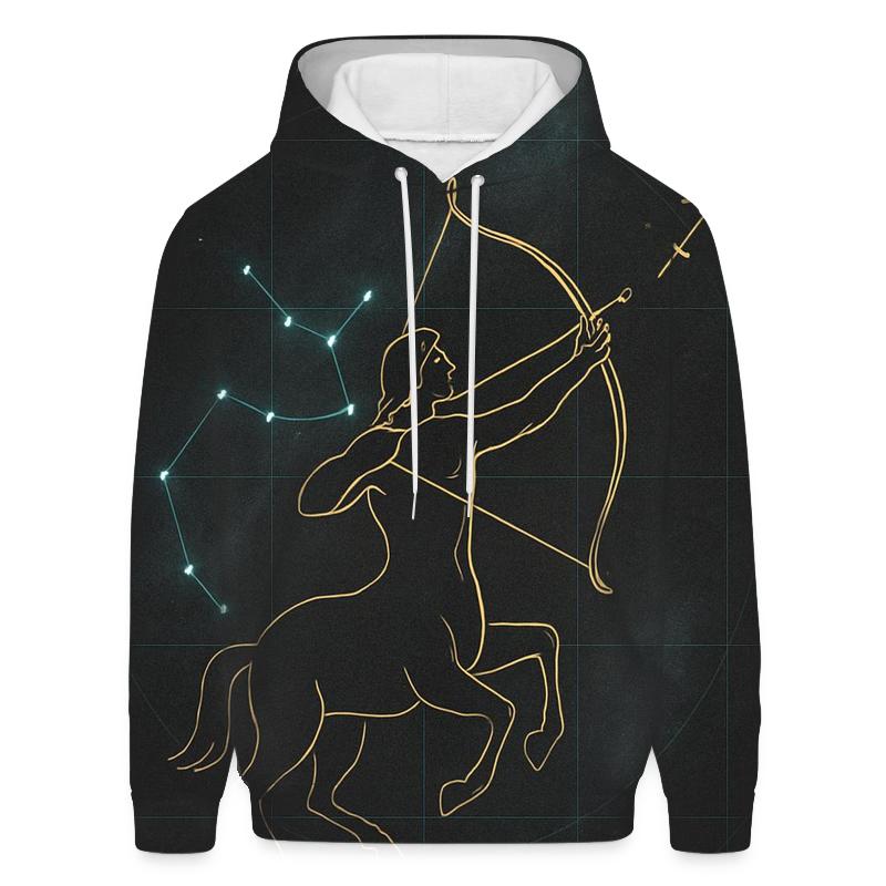 Sagittarius Archer Over Galactic Grid custom hoodies