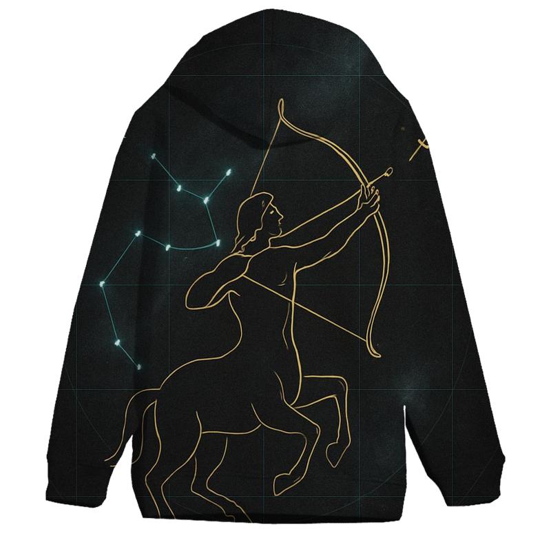 Sagittarius Archer Over Galactic Grid custom hoodies