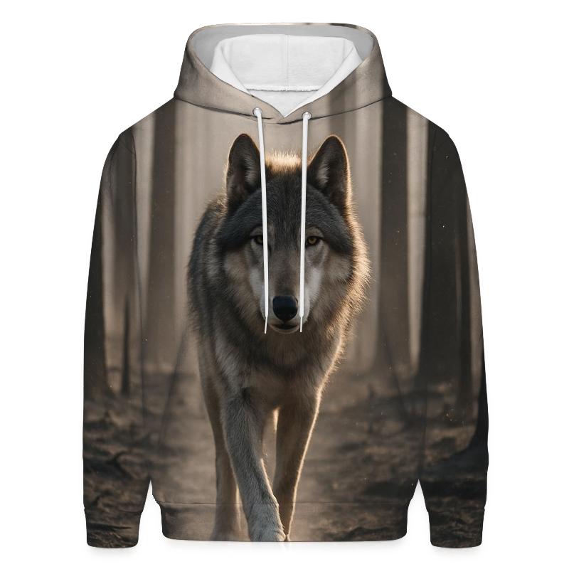 Forest Wolf In Postfire Landscape With Charred Pines hoodie trends