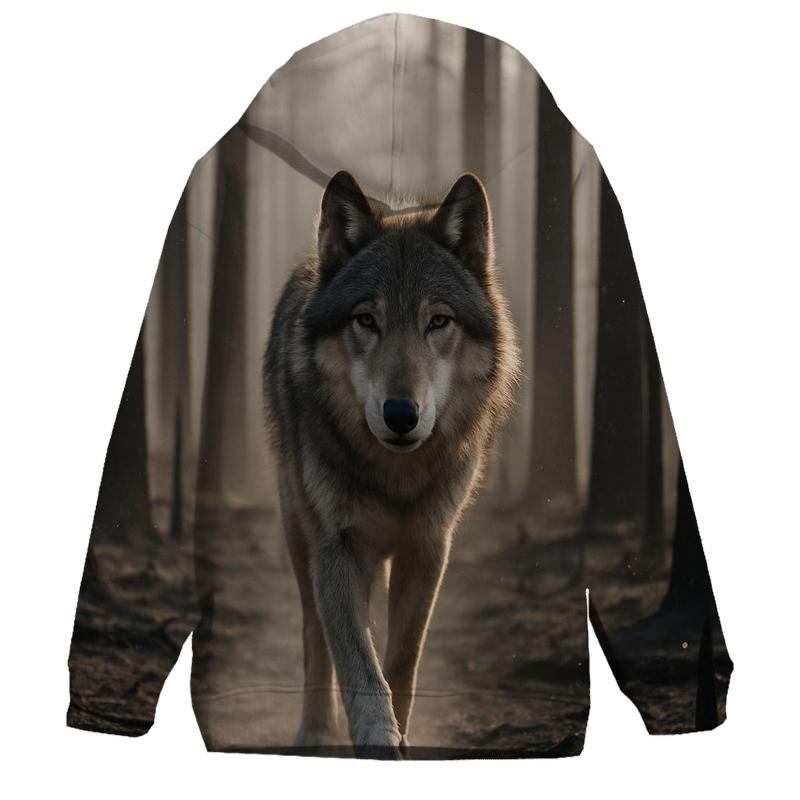Forest Wolf In Postfire Landscape With Charred Pines hoodie trends