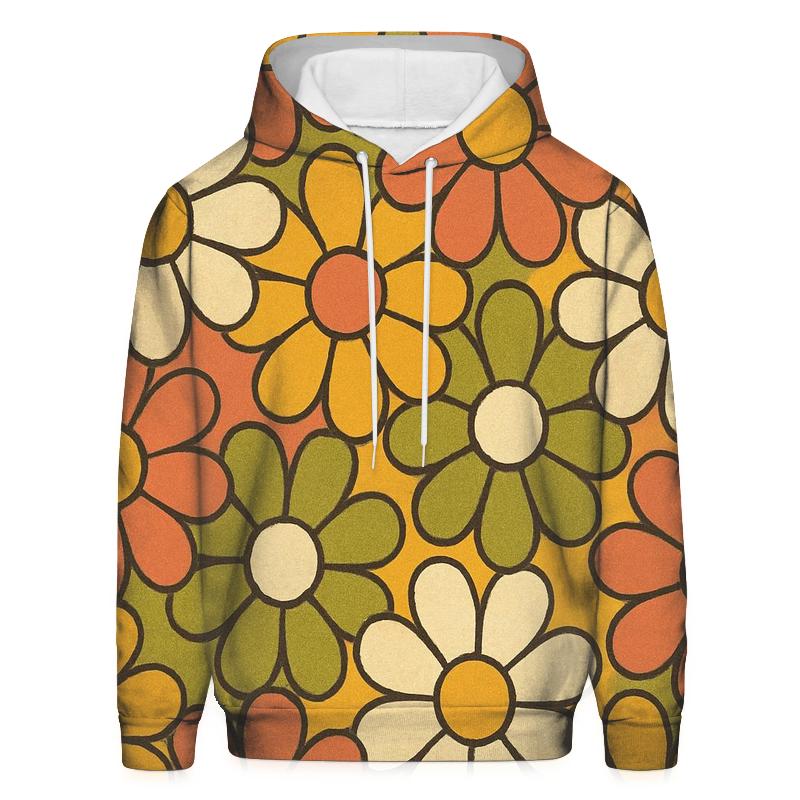 Funky Flower Tile Burst embroidered hoodies