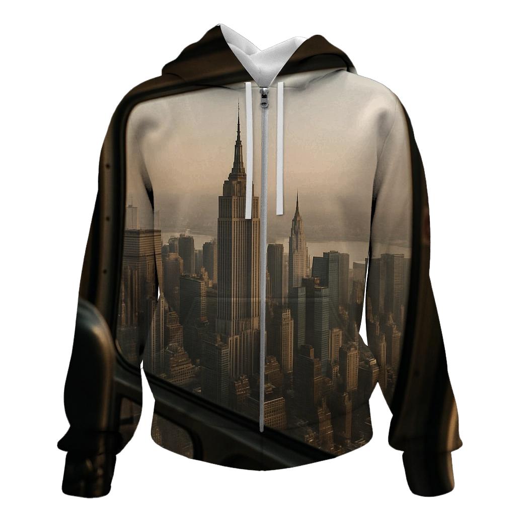 Helicopter Window Reflection Over Midtown hoodie trends