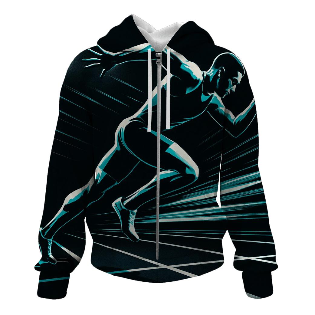 Midnight Sprint Lane Geometry printed hoodies
