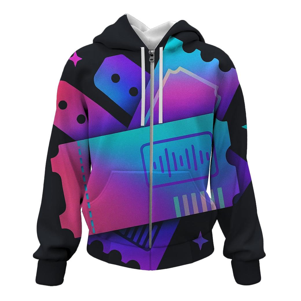 Neon Ticket Stub Collage hoodie styles