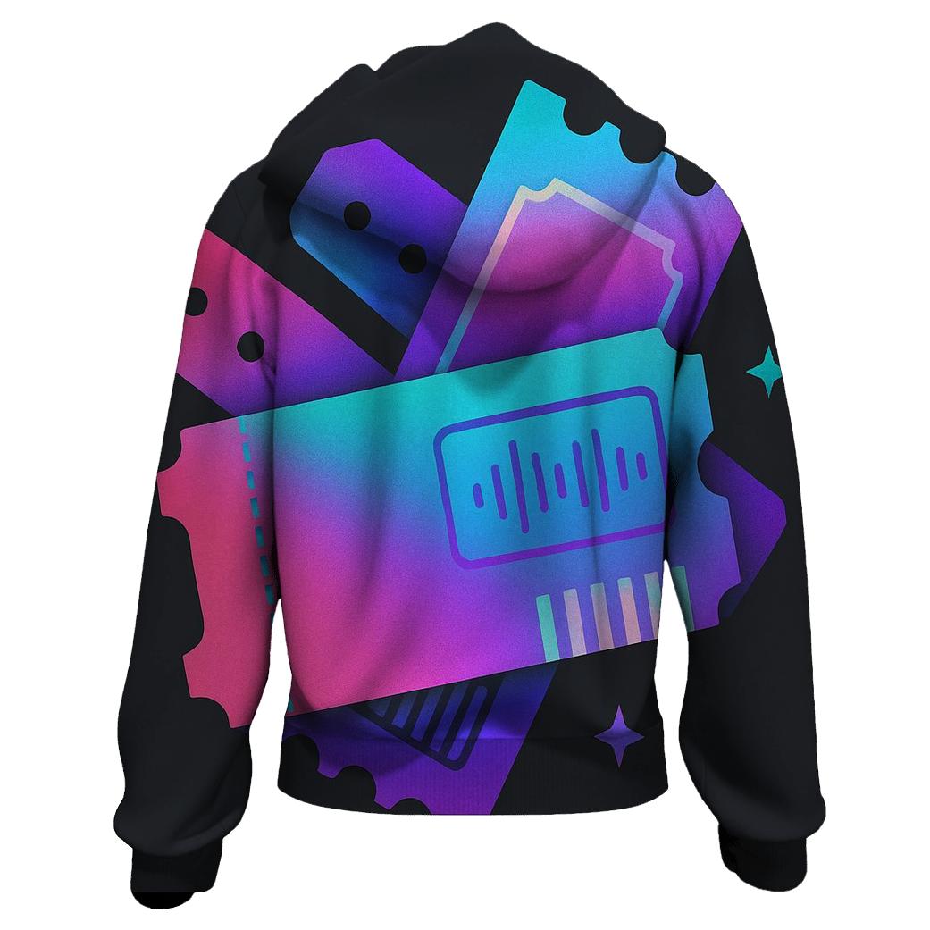 Neon Ticket Stub Collage hoodie styles