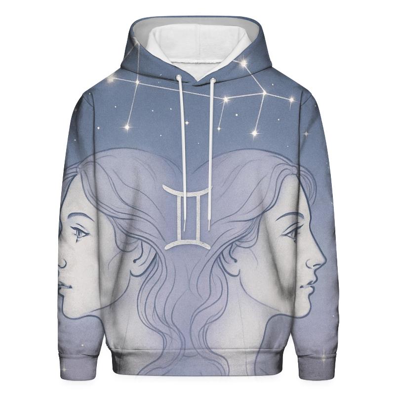 Gemini Twins Mirror Constellation Portrait premium hoodies
