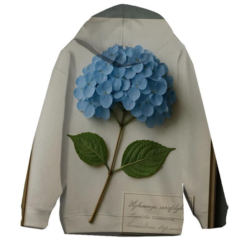 Blue Hydrangea Pressed In Herbarium Folder designer hoodies