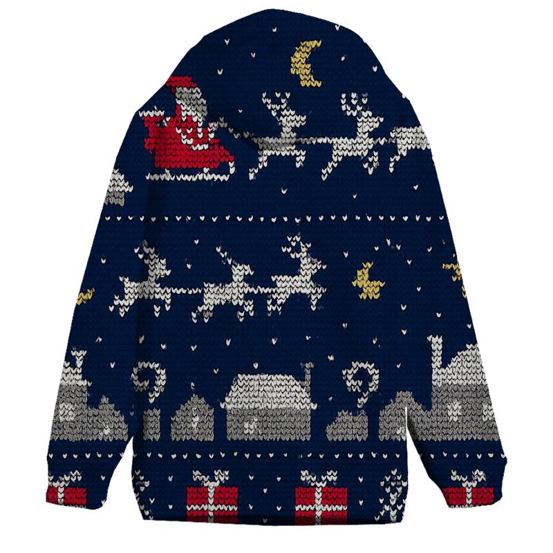 Santa Sleigh Skyline Band Design graphic hoodies