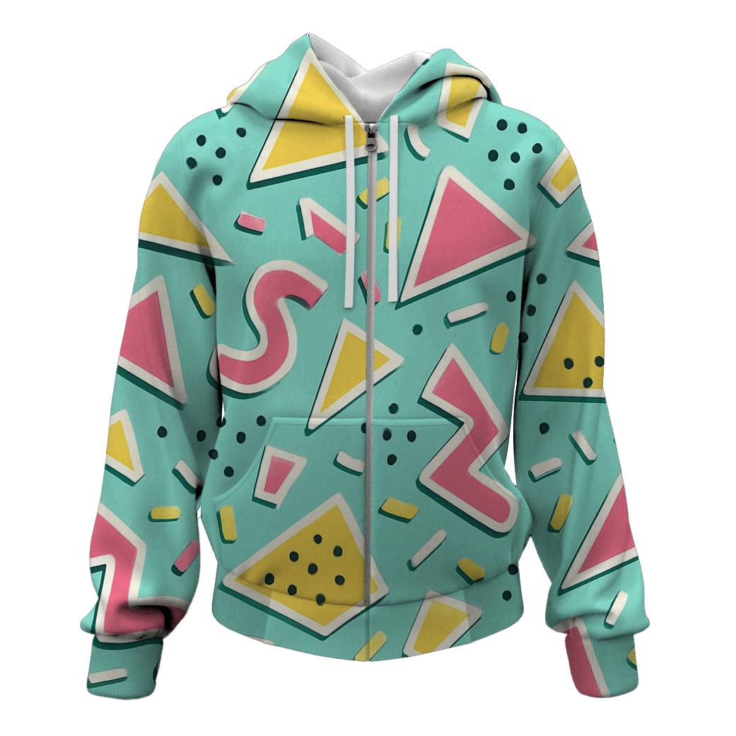 Pastel Memphis Sticker Collage graphic hoodies