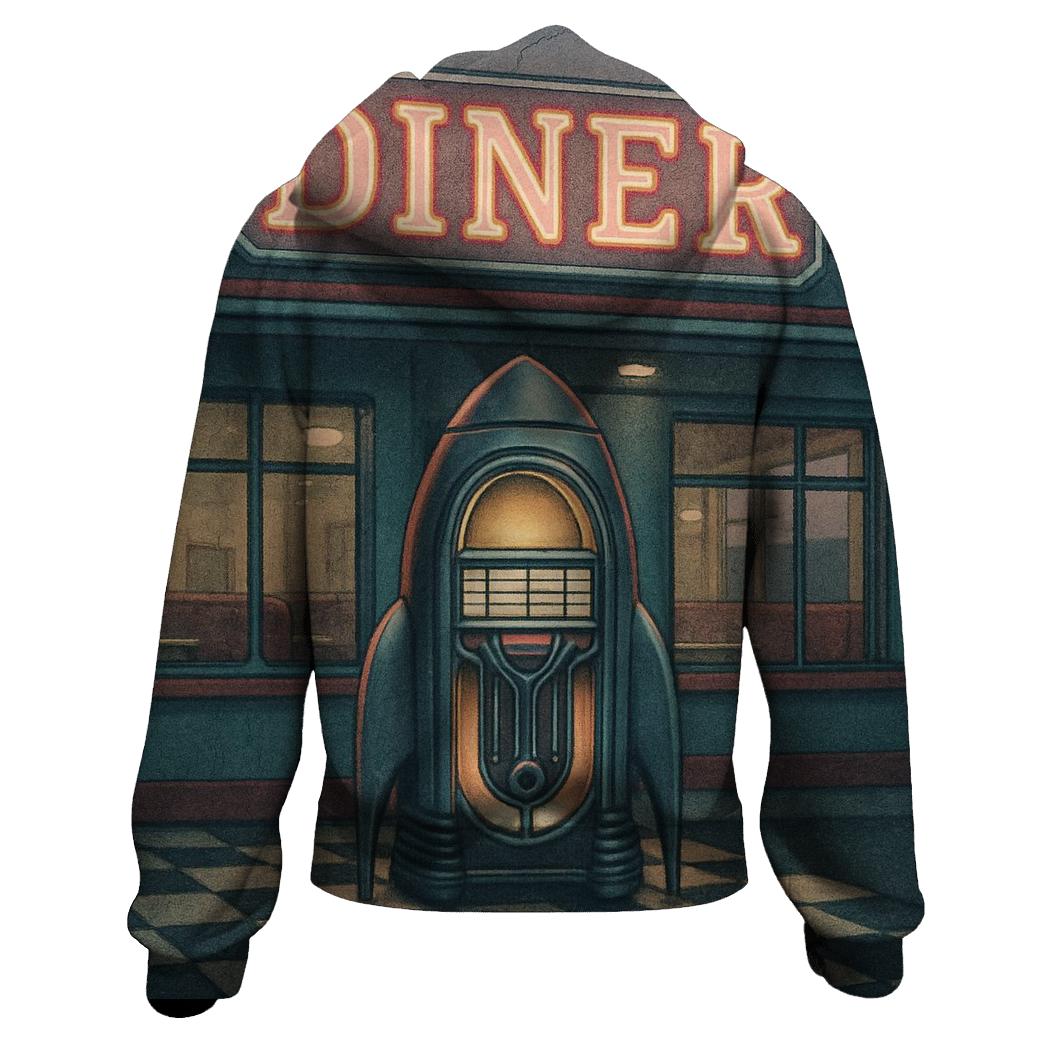 Faded Space Age Diner Neon Poster hoodie designs