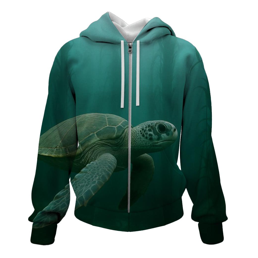 Kelp Forest Glide Green Sea Turtle premium hoodies