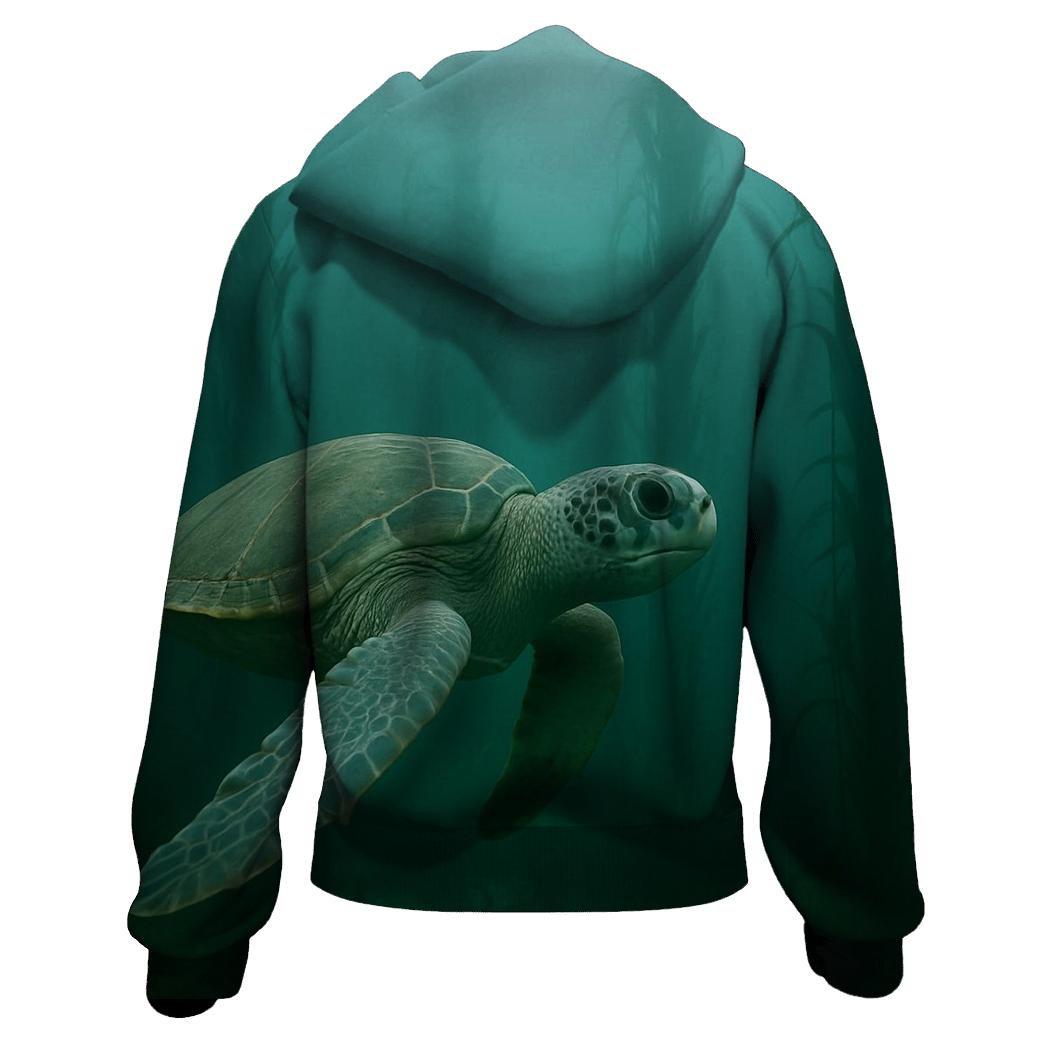 Kelp Forest Glide Green Sea Turtle premium hoodies
