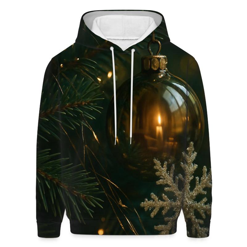Tree Branch Baubles Reflecting Family Candlelight printed hoodies