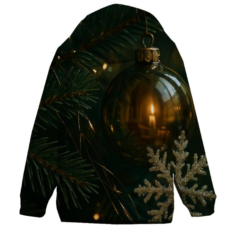 Tree Branch Baubles Reflecting Family Candlelight printed hoodies