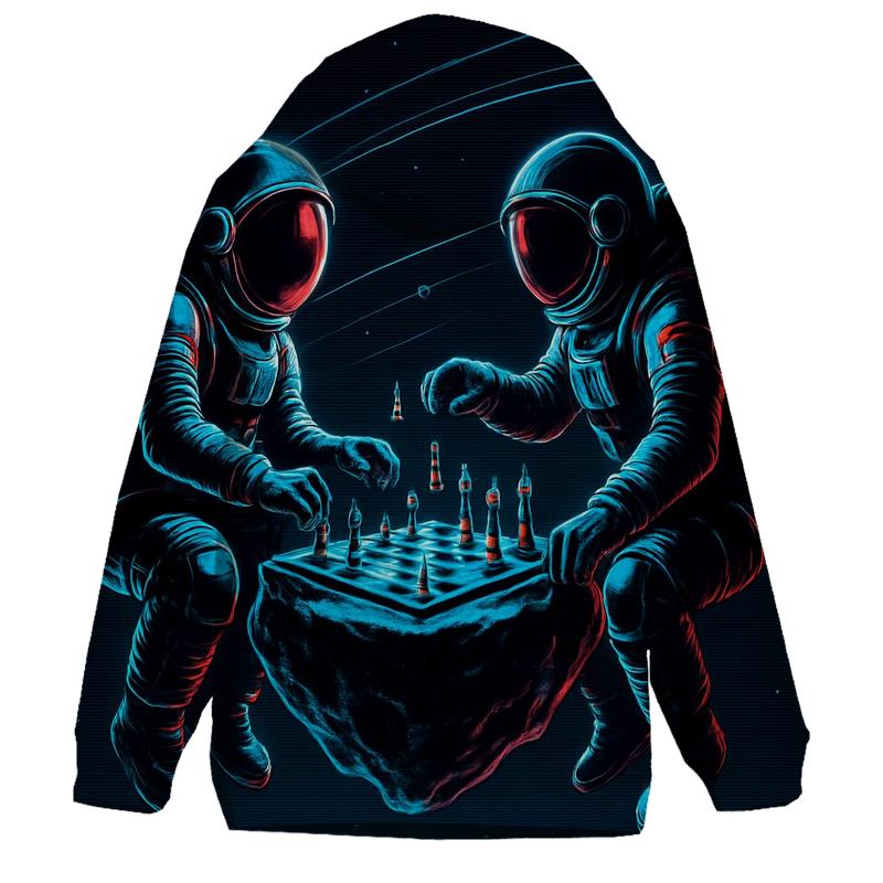 Magnet Moon Chess Duel embroidered hoodies