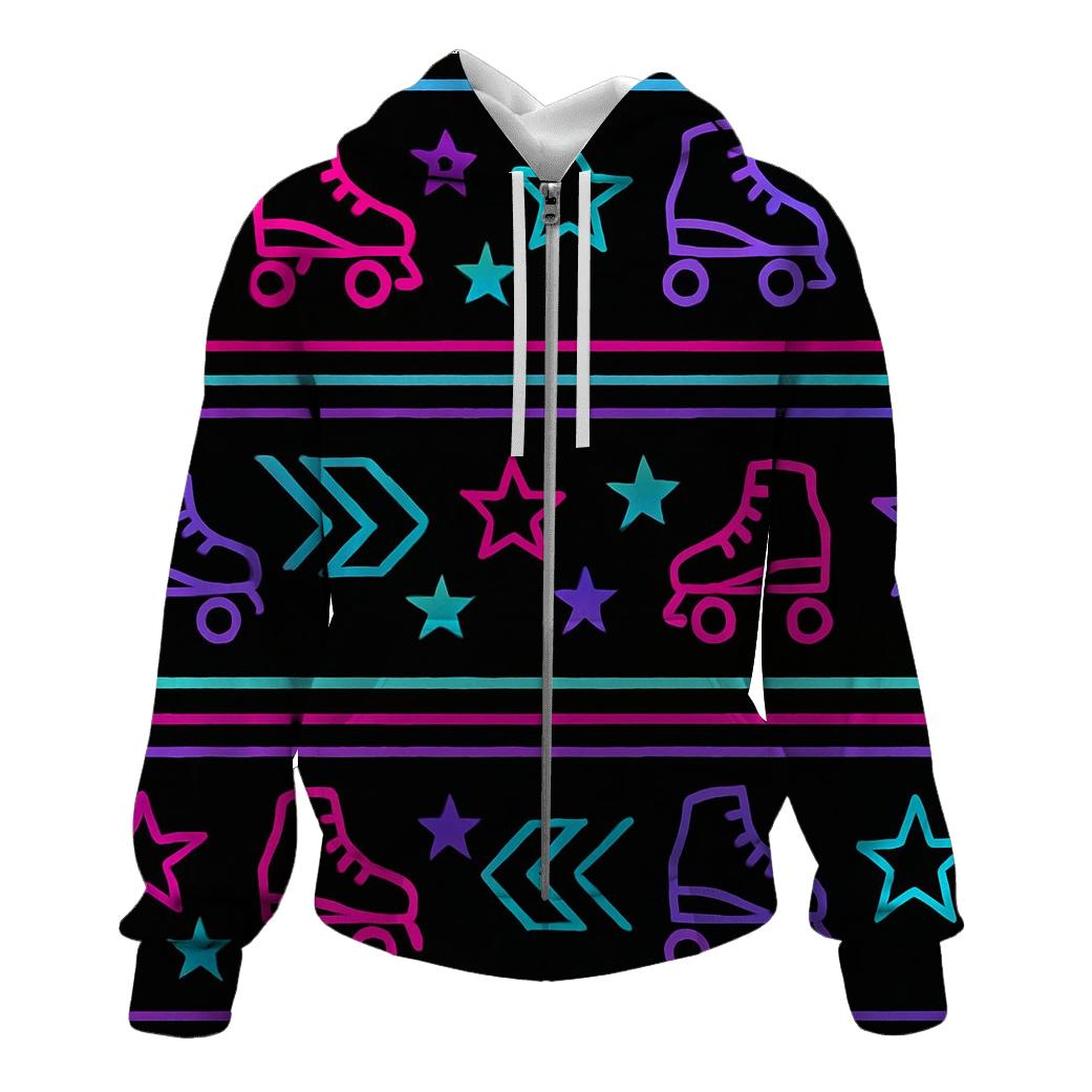 Neon Roller Rink Floor Pattern hoodie trends
