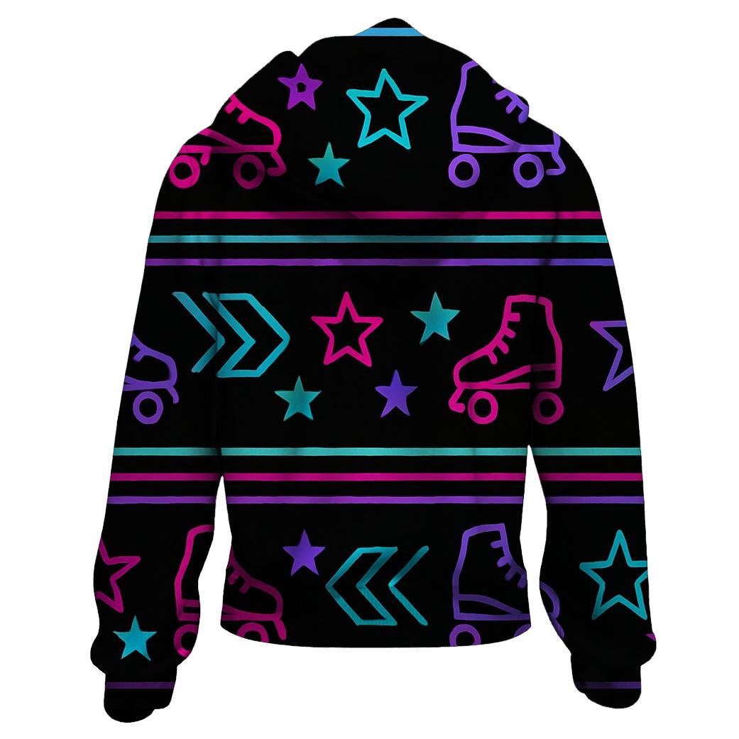 Neon Roller Rink Floor Pattern hoodie trends