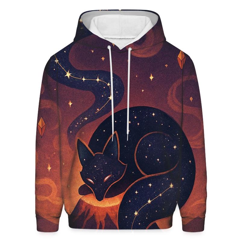 Sleeping Volcano Astral Fox designer hoodies