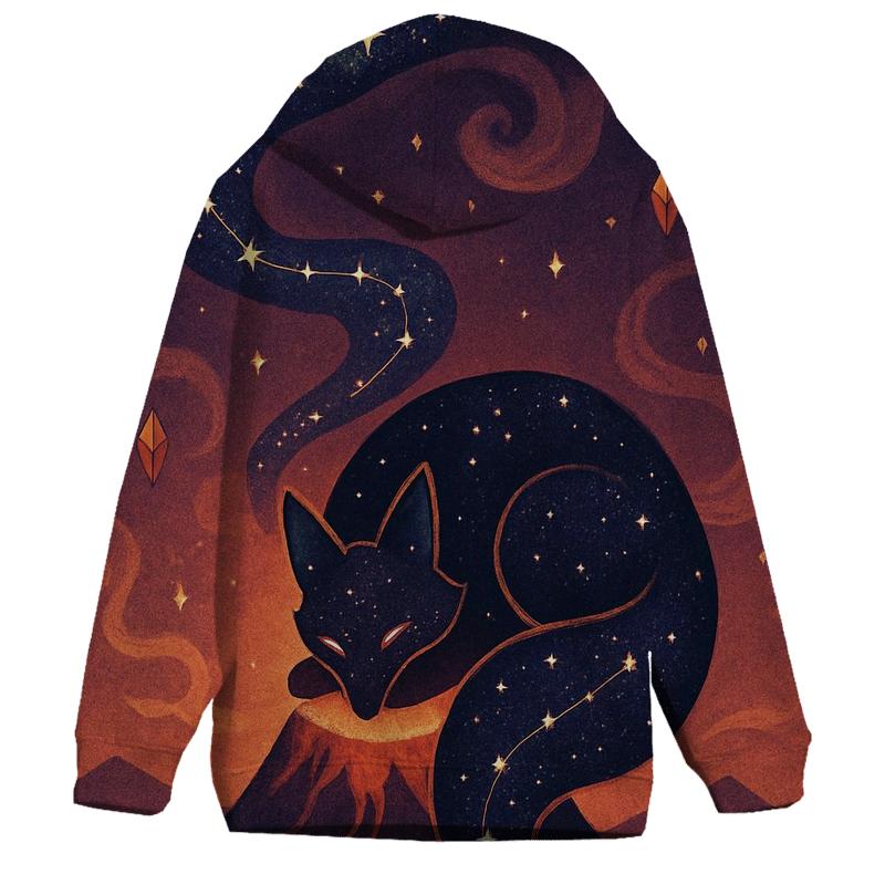 Sleeping Volcano Astral Fox designer hoodies