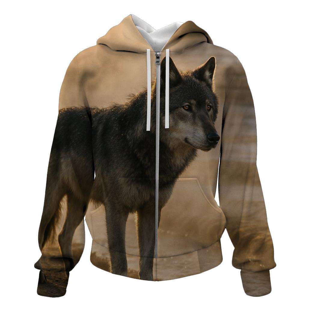 Yellowstone Wolf In Steam At Geyser Basin hoodies fashion