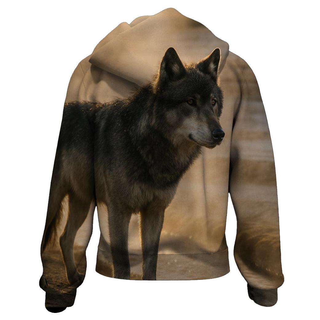 Yellowstone Wolf In Steam At Geyser Basin hoodies fashion