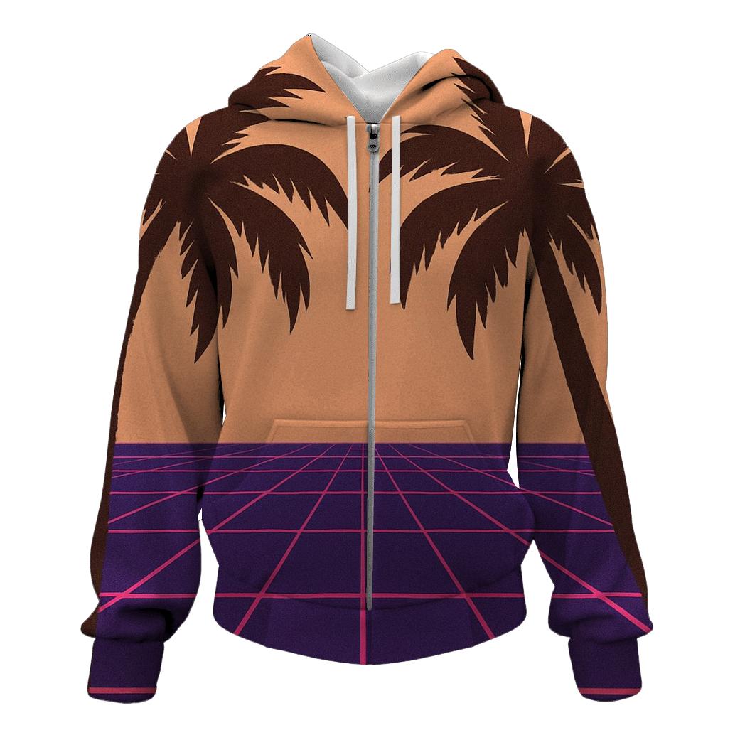 Disco Laser Grid Palms hoodie designs