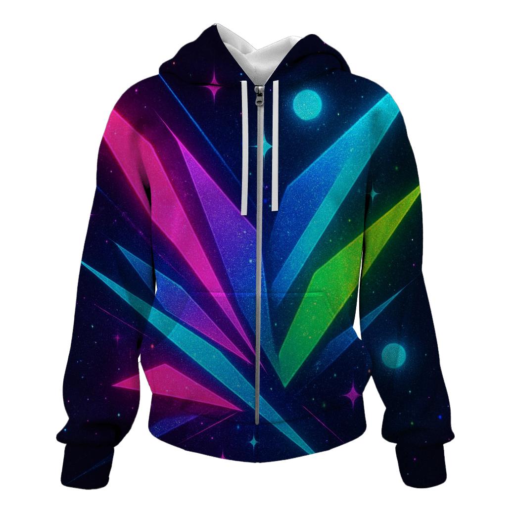 Neon Prism Streetlight Burst pullover hoodies