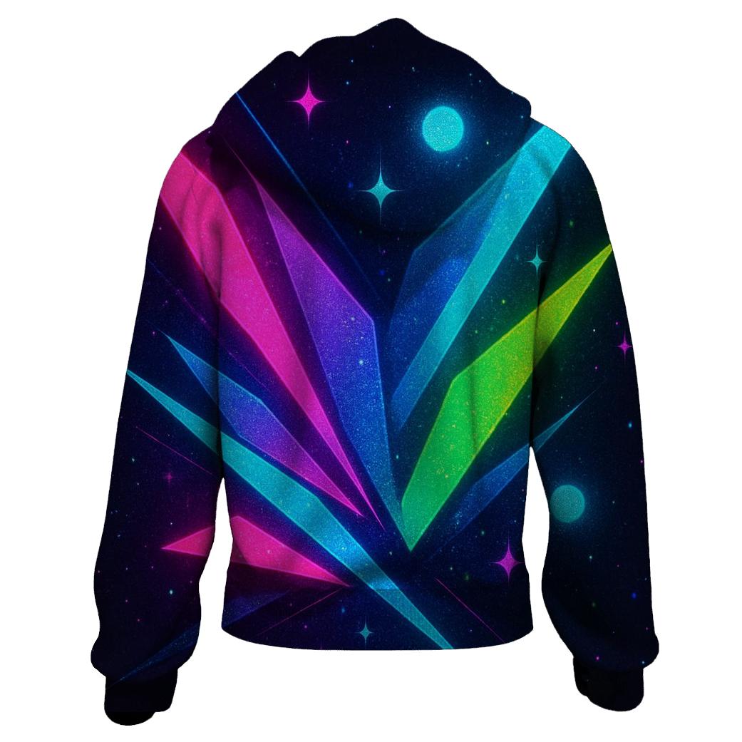 Neon Prism Streetlight Burst pullover hoodies