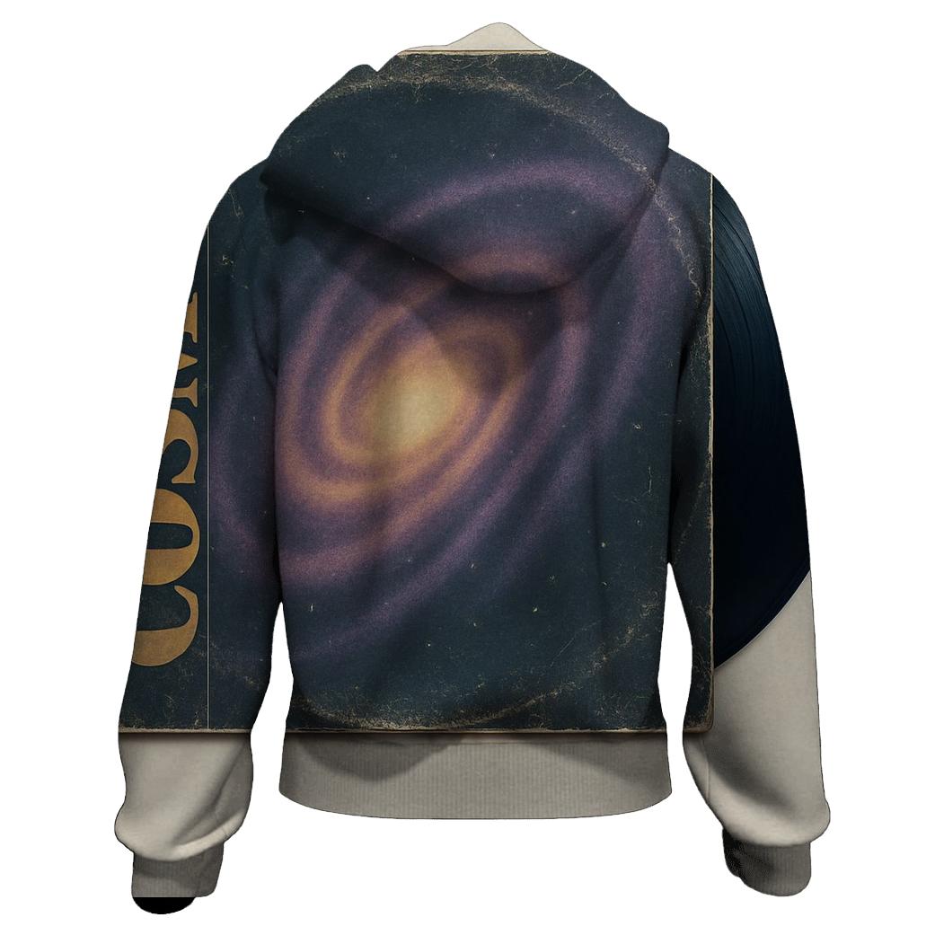 Worn Vinyl Record Galaxy Sleeve embroidered hoodies