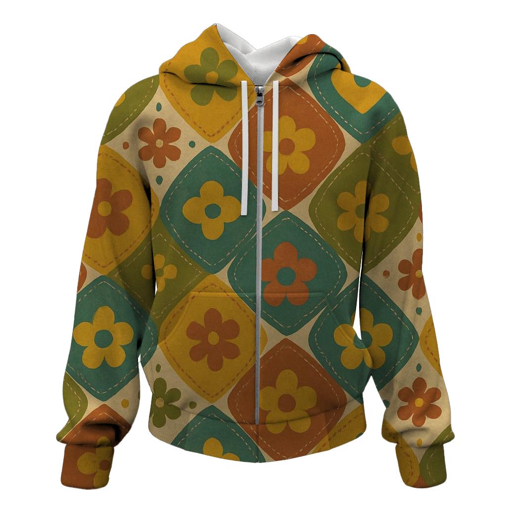 Folk Art Patchwork Medallions lightweight hoodies
