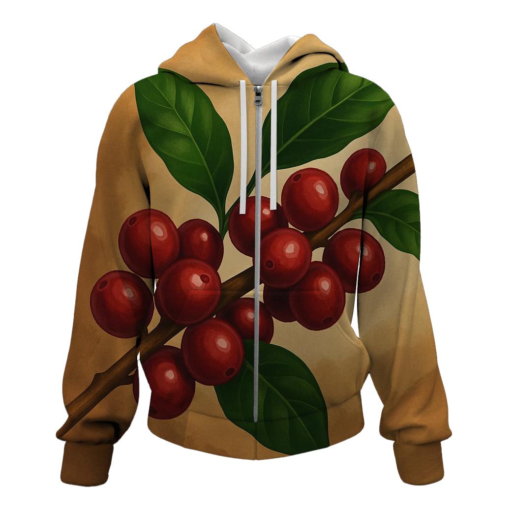 Cherry Cluster Shine zip-up hoodies