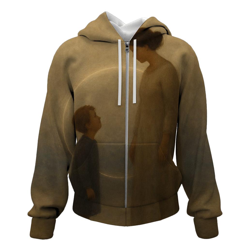 The Quiet Gravity Of Her Love zip-up hoodies